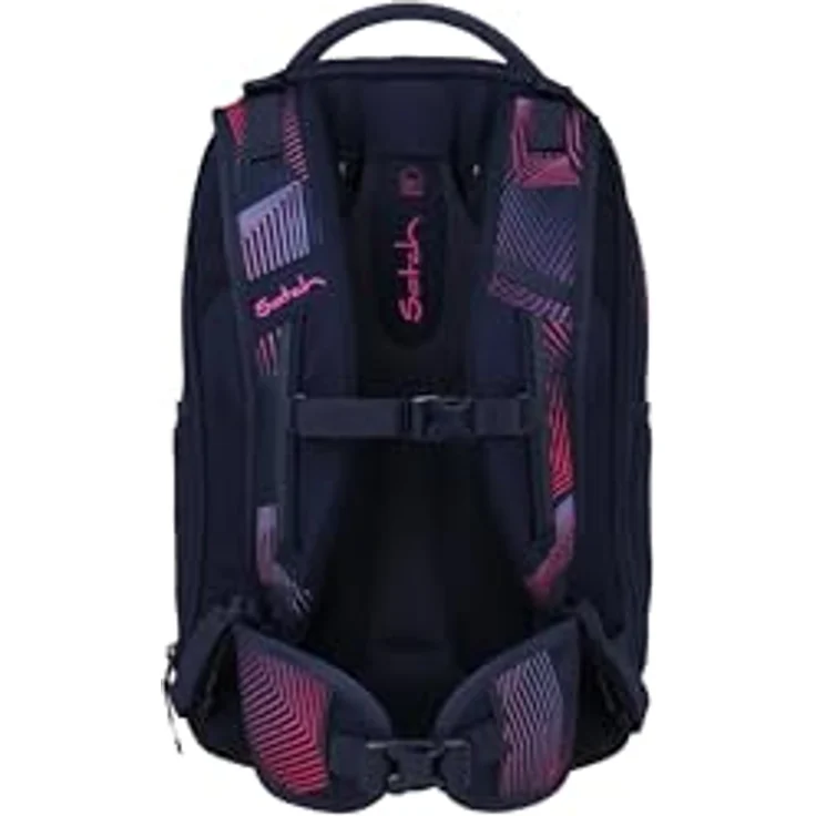 Satch match plus Schulrucksack, erweiterbar auf 35 Liter, ergonomisch, mit Fronttasche in Seismic Pink - Dunkelblau – Bild 4