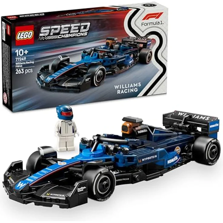 LEGO Speed Champions Williams Racing FW46 F1 Rennauto, Modellauto mit F1 Minifigur und detailgetreuer Ausstattung, für Kinder ab 10 Jahren, Geschenkidee zum Vatertag - 77249 – Bild 1