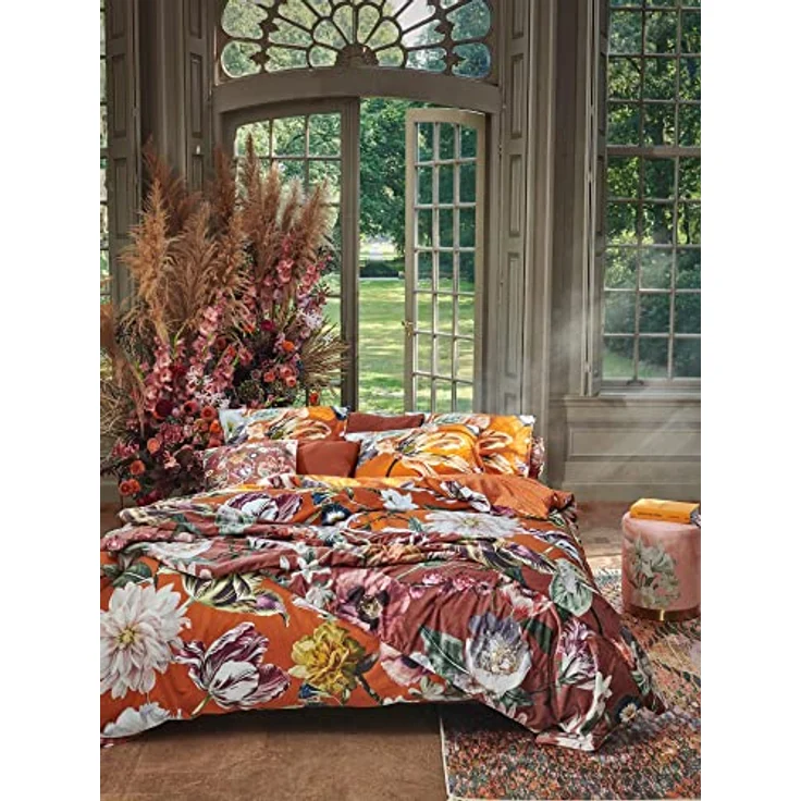 ESSENZA Bettwäsche Filou Summer Mauve, 135x200 cm + 1x 80x80 cm - 100% Baumwollsatin 220TC, atmungsaktiv und hautfreundlich - Blumenmotiv – Bild 3