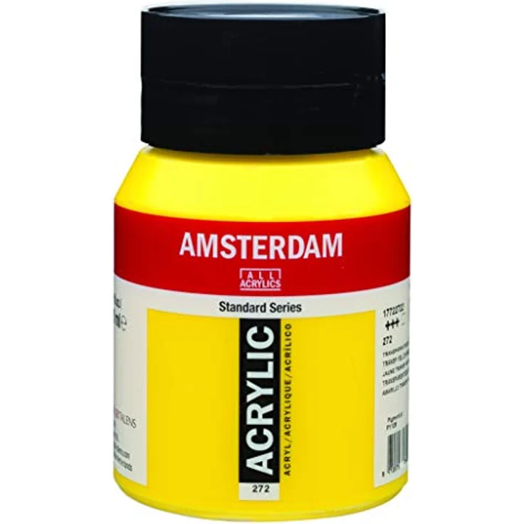 Amsterdam Standard Series Acrylfarbe, 500 ml Flasche, Transparentgelb Mittel 272, hohe Lichtechtheit, alkalibeständig, einfache Anwendung – Bild 3