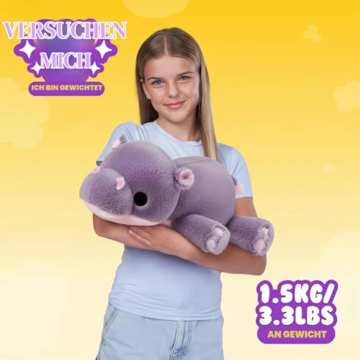 Hug-A-Lumps Hug-A-Lumps-Plush MEDIUM Hippo (Harley) - Serie 2, Stoffpuppe in Plüschqualität – Bild 4