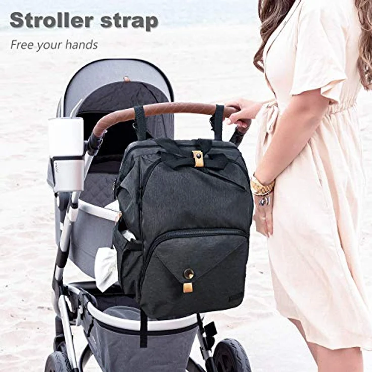 Hap Tim Baby Wickelrucksack Wickeltasche/Rucksack - Multifunktions-Designer Windeltaschen Große Kapazität, isolierte Taschen,wasserdicht,Babytasche Reiserucksack für Unterwegs (EU-7340-DG) – Bild 6
