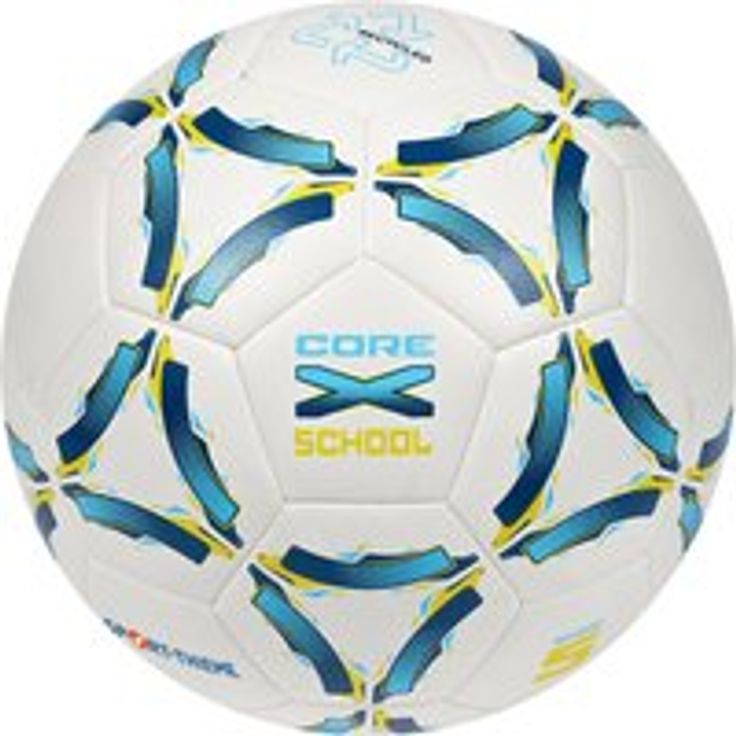 Sport-Thieme Fußball CoreX School Größe 3, Unisex Outdoor-Spielball in Blau-Gelb, robust und langlebig aus recyceltem PU