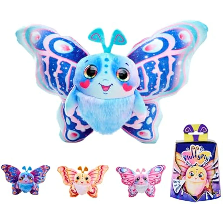 Simba Plüsch Schmetterling Fluffyfly, 30 cm aufblasbares Kuscheltier mit Regenbogen-Augen und Überraschungseffekt, geeignet für Kinder ab 3 Jahren – Bild 2