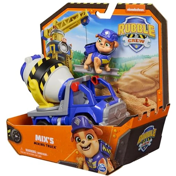 Spin Master Rubble & Crew - Zementmischer-Baufahrzeug mit drehbarer Mischtrommel und abnehmbarer Mix-Spielfigur – Bild 10