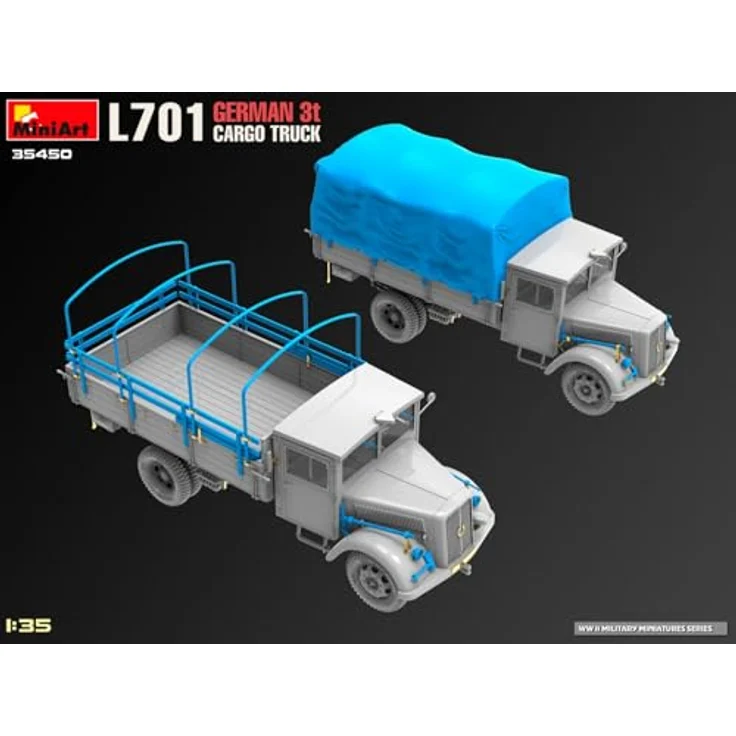 Mini art 1:35 L701 Dt. 3t Cargo Truck, Modellfahrzeug mit realistischen Details und variablen Ladeabdeckungen, fünf Varianten möglich – Bild 15