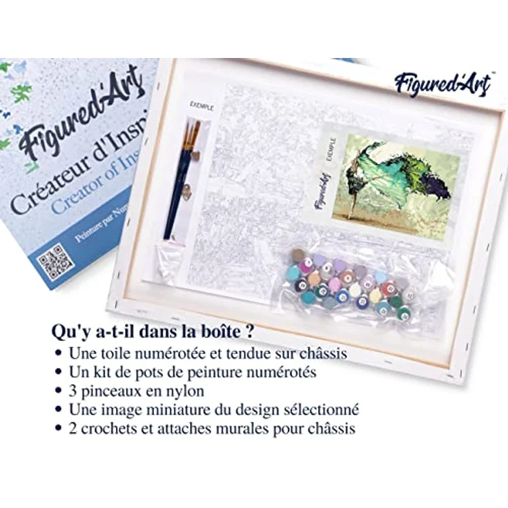 Figured'Art Malen Nach Zahlen Erwachsene Mit Rahmen Moderne Ballerina - Paint by Numbers Basteln DIY Bastelset 40x50cm Leinwand gespannt auf Holzrahmen – Bild 5