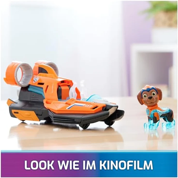 Spin Master PAW Patrol: Mighty Kinofilm Superhelden-Basis-Fahrzeug Zuma, Speedboot mit Licht- und Geräuscheffekten, Spielzeug für Kinder ab 3 Jahren – Bild 2