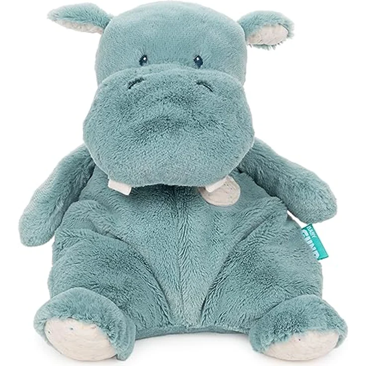 GUND Baby Oh So Snuggly Hippo Großes Plüschtier für Babys und Babys (grün-blau, 31,8 cm) - Hochwertiges gestepptes Plüschspielzeug mit sicheren gestickten Akzenten – Bild 1