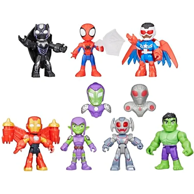 Spidey and his Amazing Friends Marvel Spidey und Iron Man: Avengers Team-Up Kollektion mit 7,6 cm großen beweglichen Action-Figuren und 4 abnehmbaren Accessoires