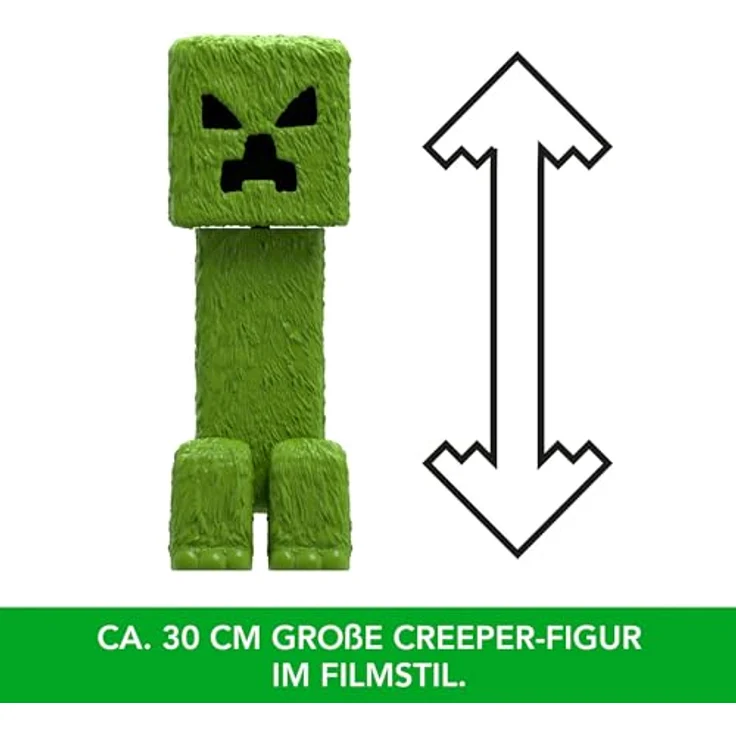 Mattel Minecraft Creeper-Sammelfigur, 30 cm große, bewegliche Actionfigur inspiriert von Ein Minecraft Film, Mehrfarbig – Bild 3