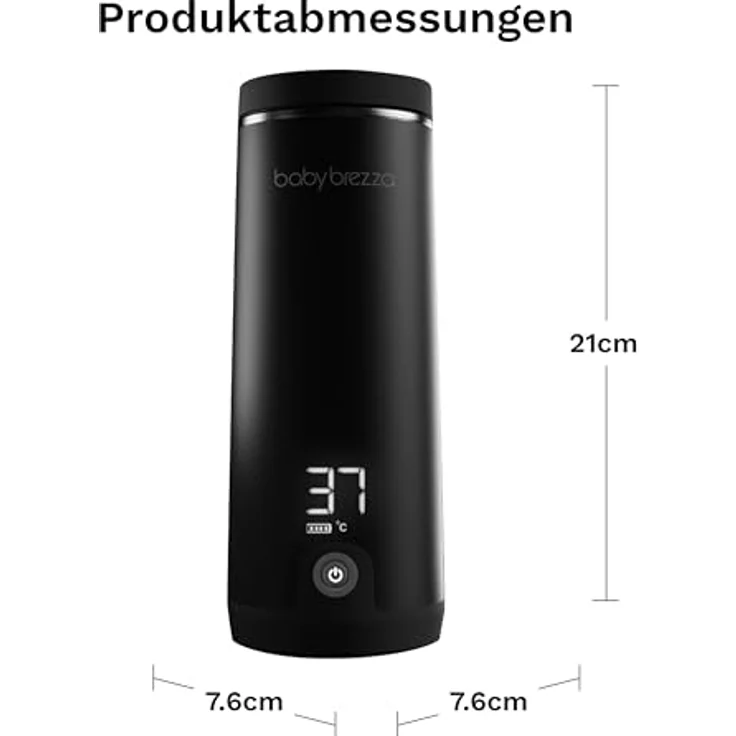 Baby Brezza SuperFast Portable Warmer, Tragbarer Muttermilch- & Wasserwärmer mit 4 Temperaturstufen, USB-C, gleichmäßige Erwärmung durch Sensor-Technologie, Edelstahl – Bild 9