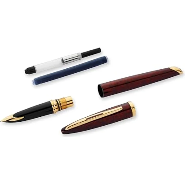 Waterman Expert, Schreibstift mit palladium-plattierten Zierteilen, satinierter Edelstahl-Oberfläche, blauer Tinte, mittel (M), Silber – Bild 4