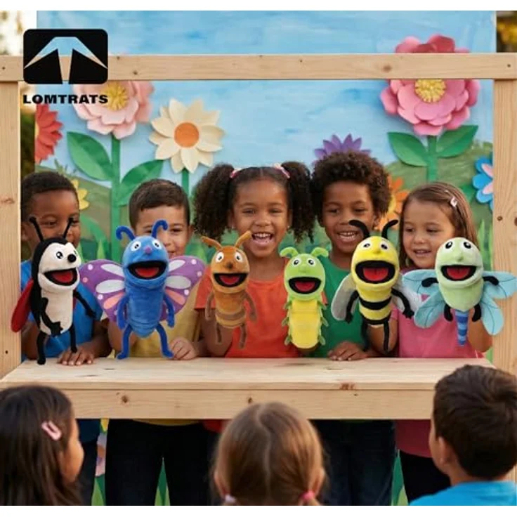 LOMTRATS Insekten-Handpuppen, 40 cm große Plüschpuppen mit beweglichen offenen Mündern, ideal für Geschichtenerzählen und motorische Förderung – Bild 5