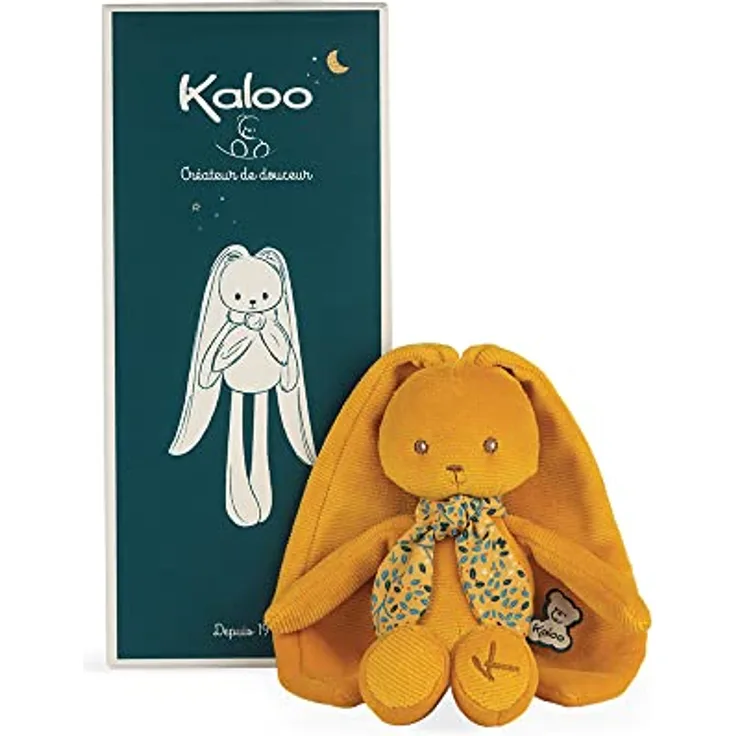 Kaloo - Lapinoo - Pantin Lapin - Babyplüsch aus geripptem Velours - 35 cm - Farbe Ocker - Sehr weiches Material - Geschenkbox - Ab Geburt, K972200