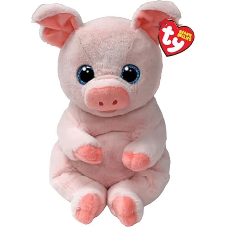 TY Penelope Schwein Beanie Bellies Medium 24cm - Weiches Pluschtiere - Sammelbares Kuscheliges Stofftier in Pink