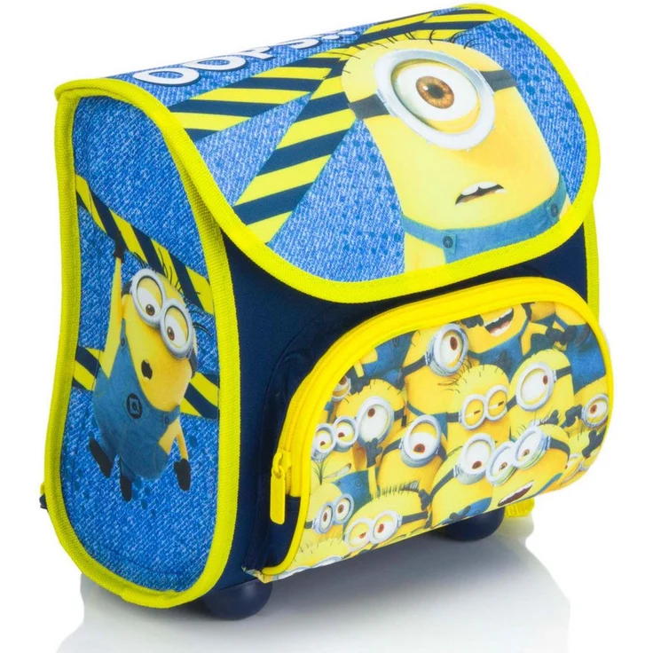 Minions Schulranzen für Kinder, Bunter Rucksack mit großzügigem Stauraum und gepolsterten Trägern