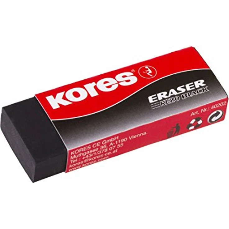 Kores RG40212, 2 Radiergummis schwarz auf Blister – Bild 2