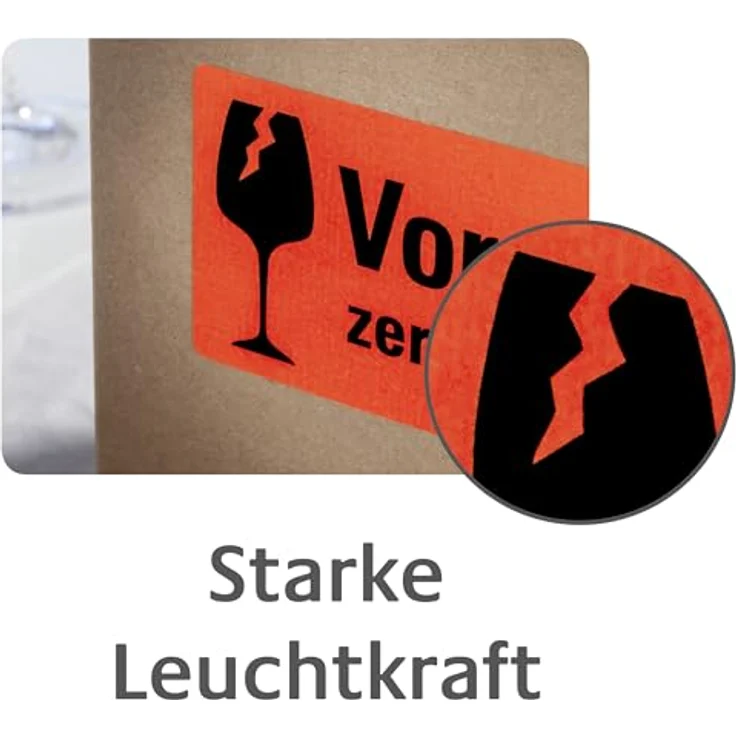 AVERY Zweckform Warnetiketten 7211, selbstklebend, 200 Stück, neon rot, 100 x 50 mm, Warnhinweis "Vorsicht zerbrechlich" für Versand und Umzug, im Kartonspender – Bild 5