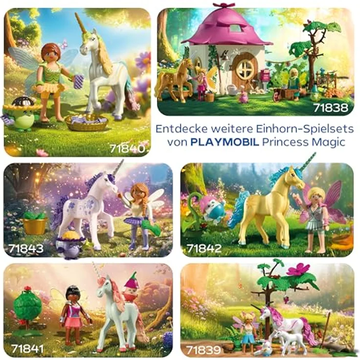 PLAYMOBIL Zauberhafter Einhorn-Stall für Mama und Fohlen, inklusive Fee und Joyling, magisches Spielset – Bild 5