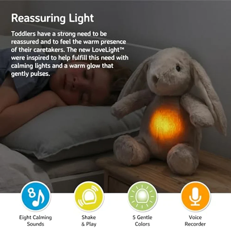 Cloud.b LoveLight™ Buddies - Billy der Hase | Sprachaufnahme | Beruhigende Klänge | Shake & Play | Sanftes Licht – Bild 2