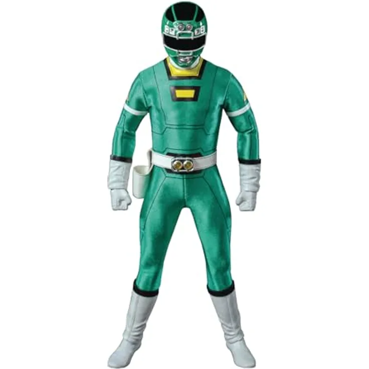 THREEZERO Power Rangers Turbo FigZero Actionfigur 1/6 Green Turbo Power Ranger, 30 cm, detailreich mit austauschbaren Teilen und Zubehör