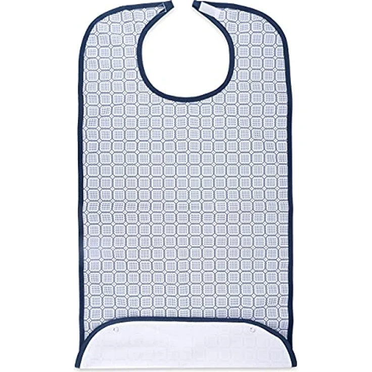 Sensalou Lätzchen für Erwachsene, Ess-Schürze in Hellblau, wasserdicht und waschbar, 90x45 cm – Bild 3