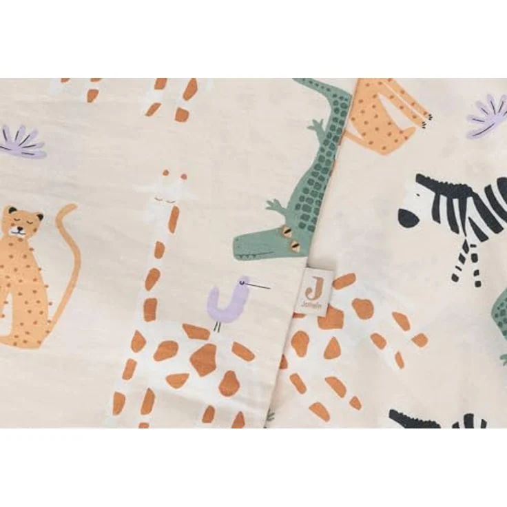 Jollein Kinderbettwäsche Jungle Jambo 100x140cm 100% Baumwolle Oeko-TEX Zertifiziert Babybettwäsche mit Kissenbezug Bettwäsche Set – Bild 2