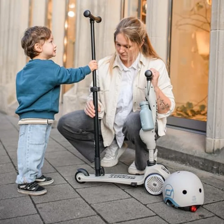 Scoot & Ride Highwaykick 1 Push and Go, 2in1 Kinderkickboard mit Sitz, höhenverstellbar, werkzeuglos, ab 1-5 Jahren, Ash – Bild 5