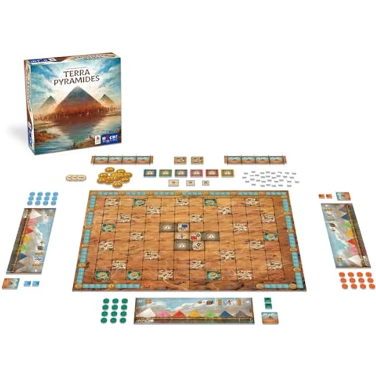 HUCH! Brettspiel Terra Pyramides, Strategiespiel mit Erweiterungen für den Pyramidenbau – Bild 2