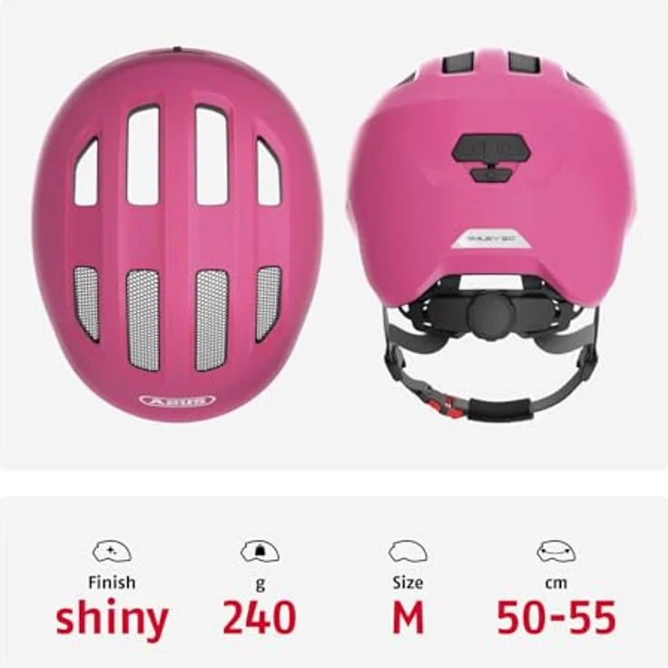 Abus Smiley 3. 0 LED Helm Shiny Pink – Bild 4