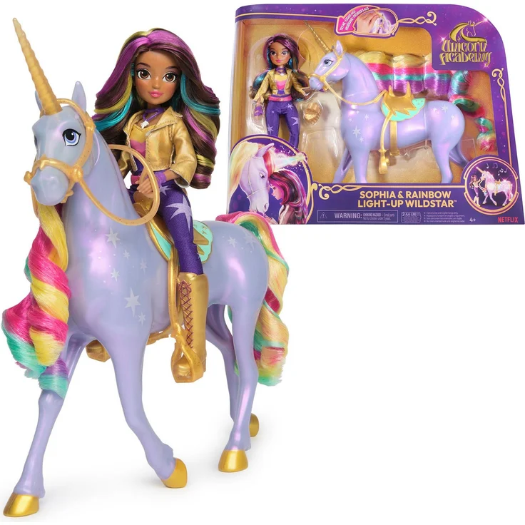 Spin Master Anziehpuppe Unicorn Academy - Interactive Rainbow Light-Up Wildstar & Sophia (Set), mit Licht- & Soundeffekt, Netflix-Serie-Unicorn Academy - Preisvergleich