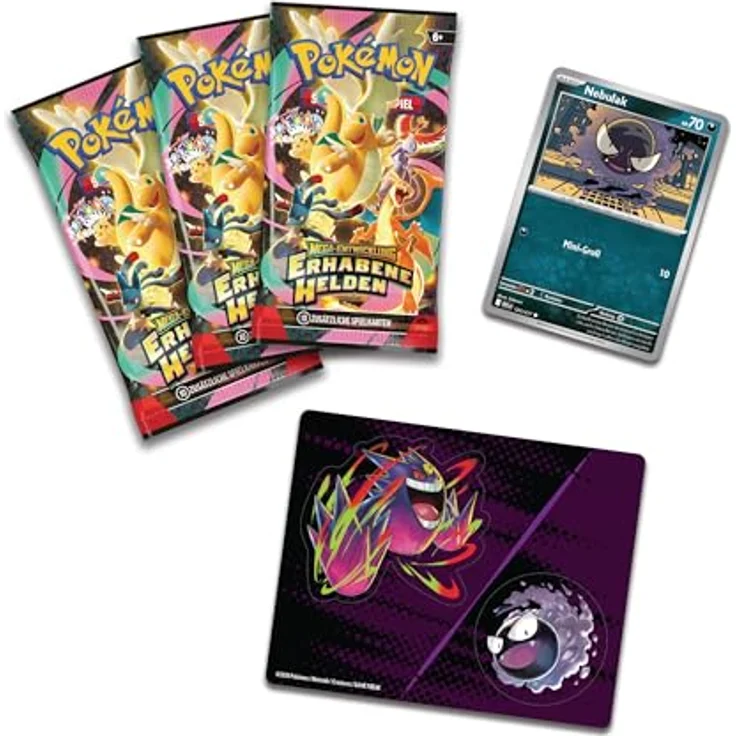The Pokemon Company Nebulak | 3 Booster-Packs | Holografische Promokarte und Tech-Sticker-Kollektion, Deutsch – Bild 3