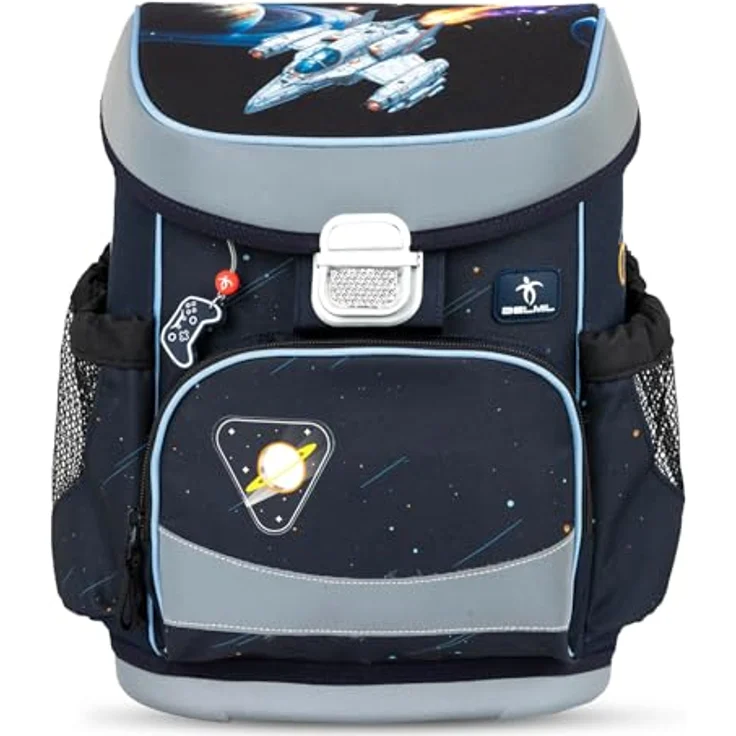 Belmil Mini-fit Schulranzen Set 4-teilig, ergonomisch, superleicht, mit Brustgurt, wasserdicht, für Grundschule 1. - 2. Klasse, Volumen 17 L – Bild 2