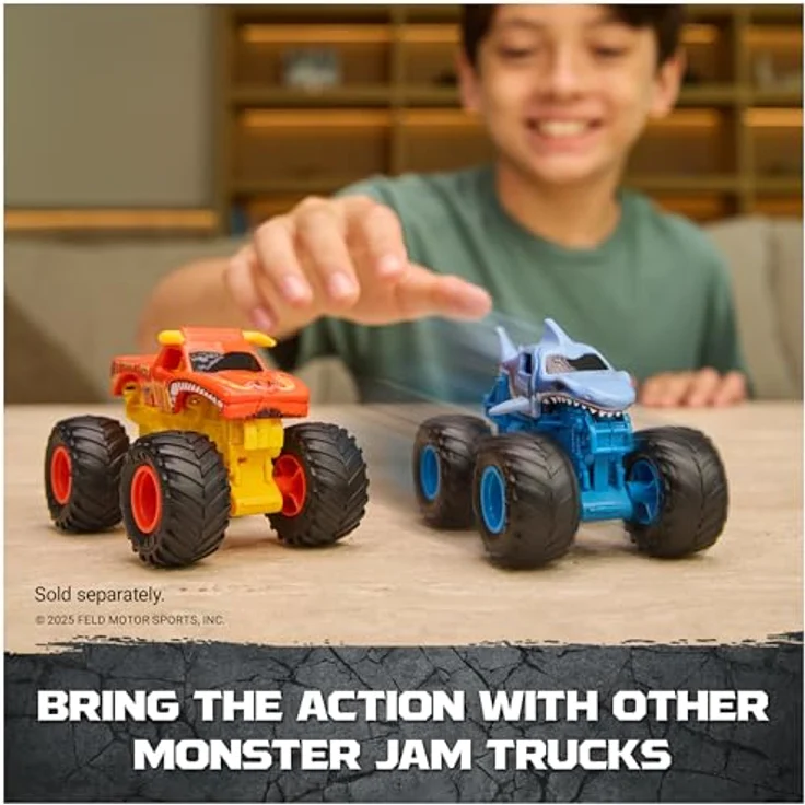 Monster Jam 1:64 Smash & Bash Smashbot Playset, mit verstellbarem Launcher und reparierbarem Roboter, inklusive Smash & Bash JCB Digatron Truck – Bild 9