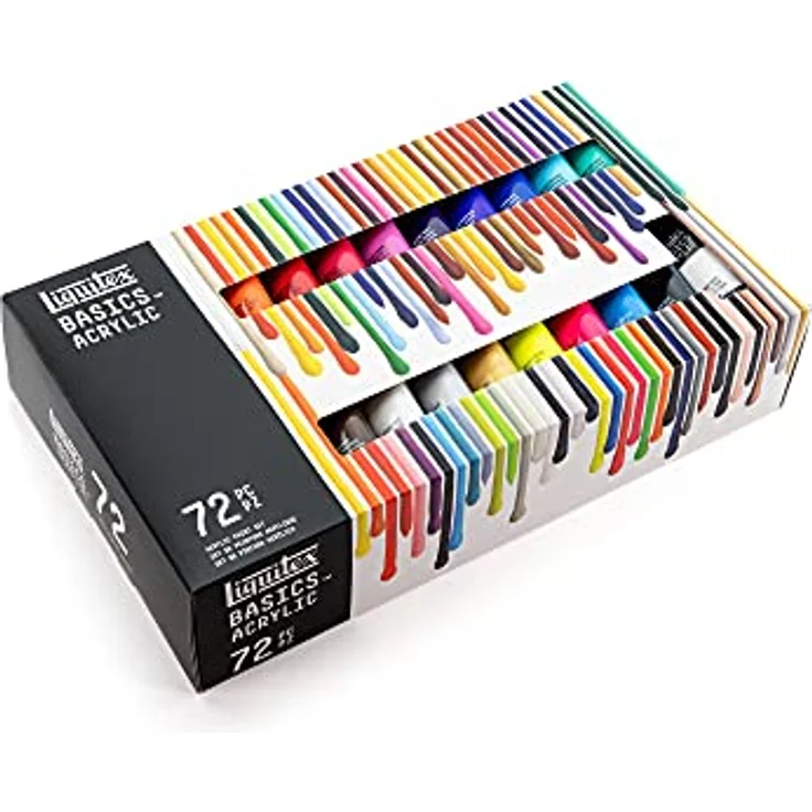 Liquitex 3699401 Basics Acrylfarben Set, 72 x 22ml Tuben, lichtechte Künstler-Acrylfarben mit mittlerer Viskosität, brillante Farbtöne für Acrylmalerei und kreative Projekte – Bild 3