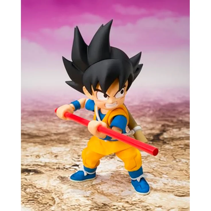 TAMASHII NATIONS Dragon Ball DAIMA, Son Goku (Mini) S.H.Figuarts Actionfigur, ca. 7,1 cm groß mit Ersatzteilen und einzigartiger beweglicher Struktur – Bild 4