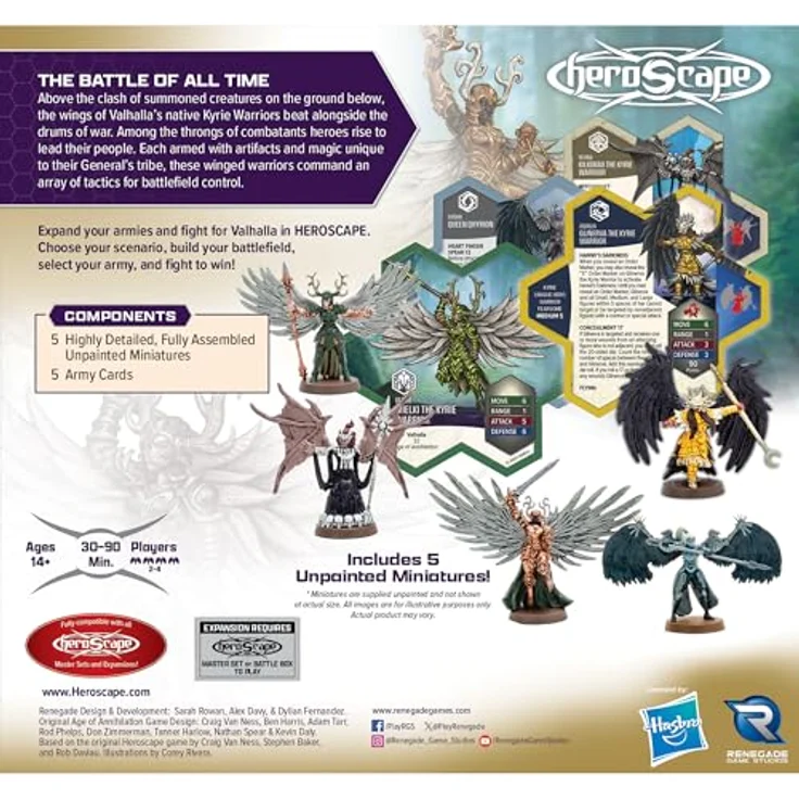 Renegade Heroscape Erweiterung Revna's Rebuke: Kyrie Warriors Army, 5 hochdetaillierte, vollständig montierte Miniaturen, englische Version – Bild 2