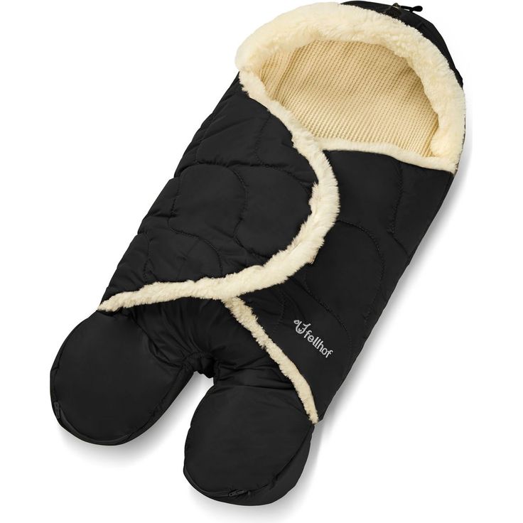 Fellhof Einschlagdecke Winterberg, 100% Merino-Lammfell, wind- und wasserabweisend, 37 x 72 cm, Schwarz