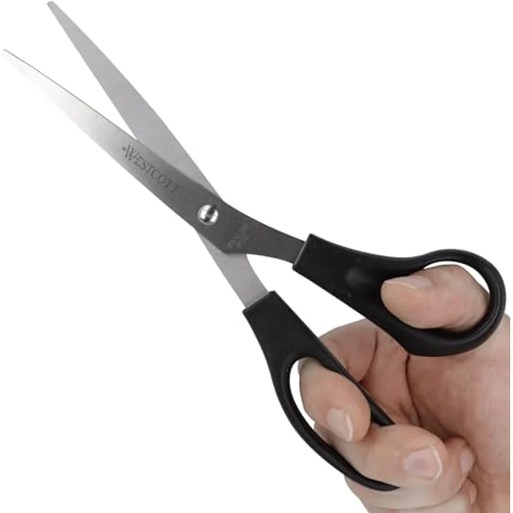 WESTCOTT Papierscheren 210mm, rostfreie Stahlklingen mit ergonomischem Kunststoffgriff, schwarz – Bild 4