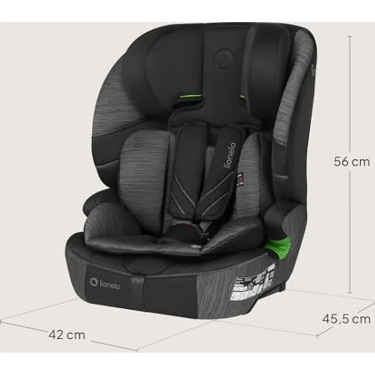 lionelo Autokindersitz LEVI FIX I-SIZE, i-Size konform, für Kinder von 76 bis 150 cm, mit Isofix und TopTether, 10-fach verstellbare Kopfstütze, Dri-Seat-Technologie, abnehmbarer Bezug – Bild 10