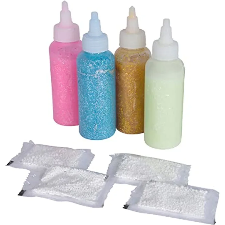 Simba 106322567 - Aqua Gelz Nachfüllset, Bastelset, Kreativ, 3 Flaschen Glitzer Farbgel, 1 Flasche Glow in the dark Farbgel, je 100 ml, 4x Wasserzusatz, ab 8 Jahren - Preisvergleich
