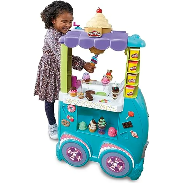 Play-Doh Kitchen Creations Großer Eiswagen, Spielset mit 27 Accessoires, 12 Dosen und realistischen Geräuschen,3 YEARS+ - Preisvergleich