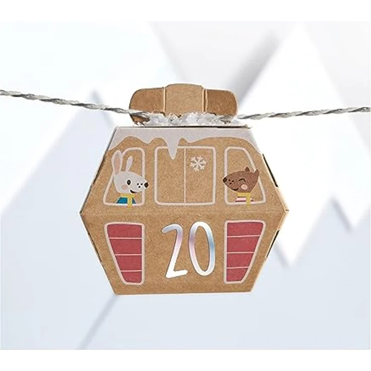 folia 9388 - Adventskalender Bastelset VILLAGE IN THE SNOW, 113-teiliges DIY Set, Stadt im Schnee – Bild 4