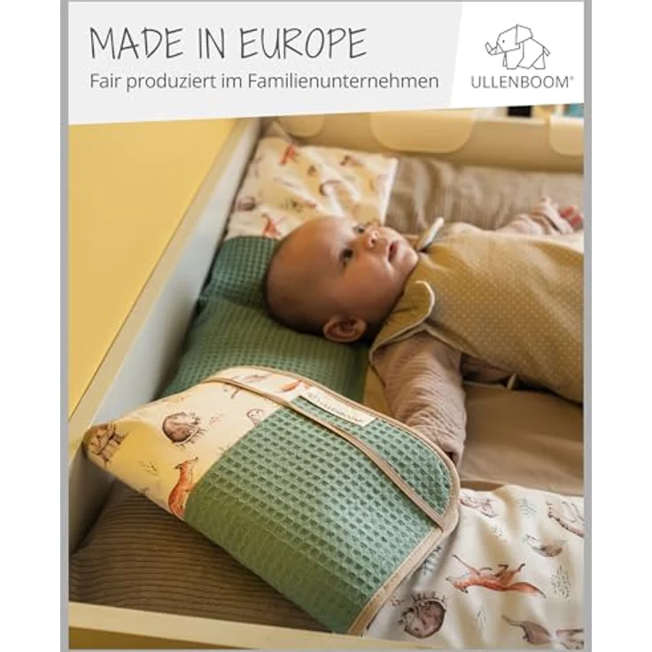 ULLENBOOM Windeltasche Waldfreunde, Wickeltasche für bis zu 3 Windeln, kompakt, mit Reißverschluss und Gummiband, Made in EU – Bild 3