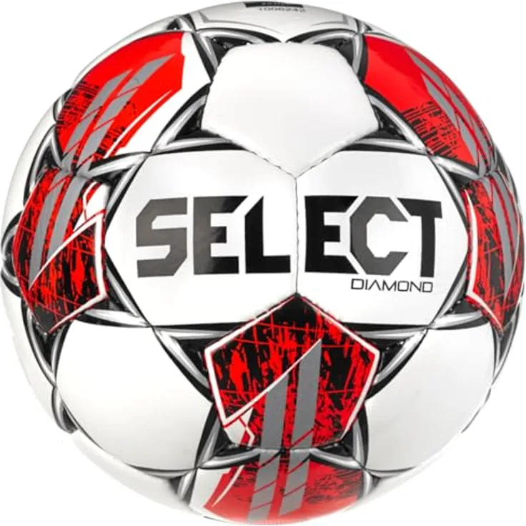Select Diamond FIFA Basic V23 Ball 120068, Unisex Fußball aus TPU, Größe 5, Weiß/Rot/Schwarz