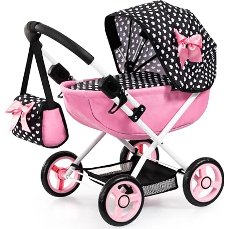 Bayer Design 12760AA Puppenwagen Cosy, modern, zusammenklappbar, inklusive Tasche, Bettdecke und Kissen, für Puppen bis 46 cm, 63x34x58 cm – Bild 1