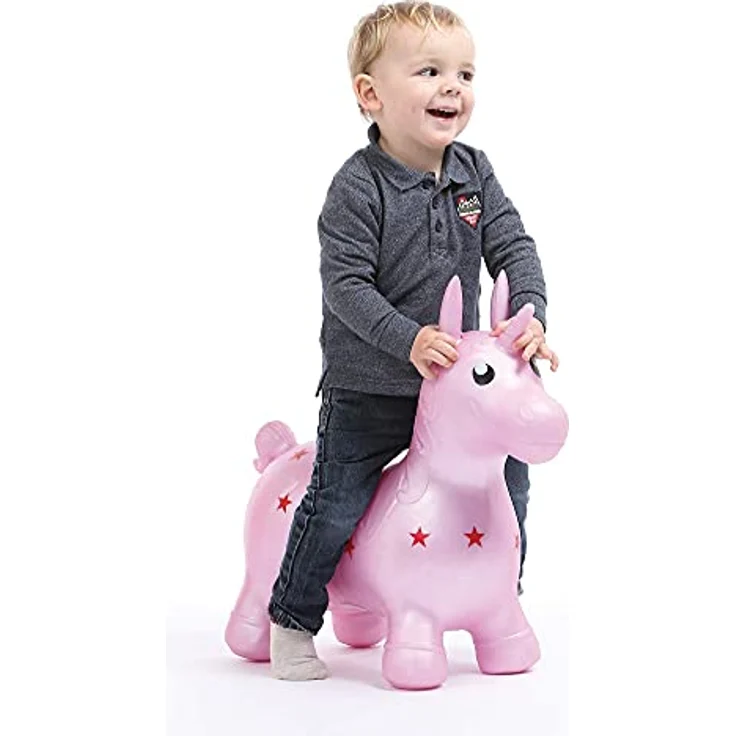 LUDI My bouncing unicorn, Hüpftier für Kinder mit komfortablem Sattel und robustem Design – Bild 2
