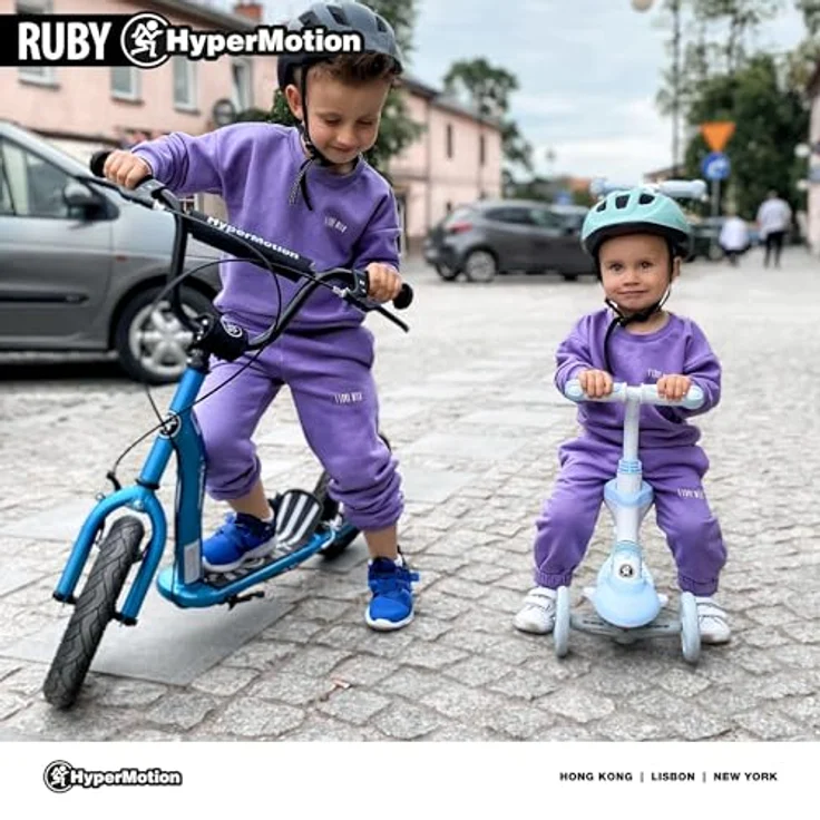 HyperMotion RUBY 12.2 Kinderroller, 12 Zoll Luftreifen, höhenverstellbar, mit Handbremsen, blau – Bild 5