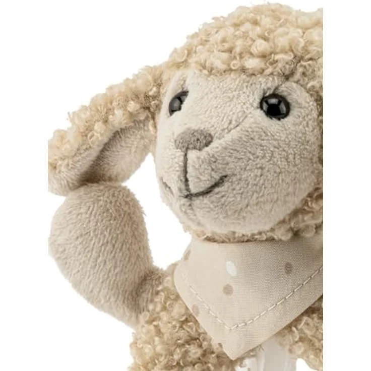 Sterntaler® Greifling Schaf Flocke, mit Rassel aus Boucle, ideal für erste Greifübungen, waschmaschinengeeignet – Bild 4